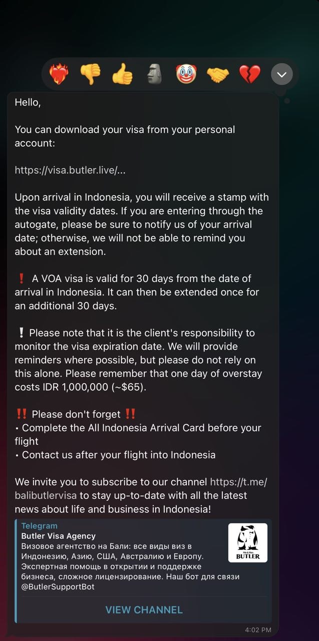 Client account: notifications